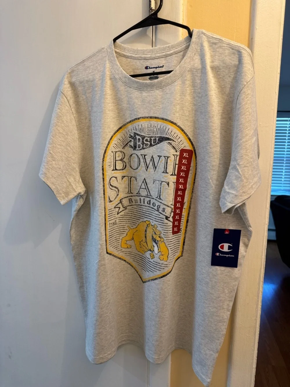 Champion Gray Bowl State Bulldogs Graphic Tee with Yellow Accent - Picture 1 of 6